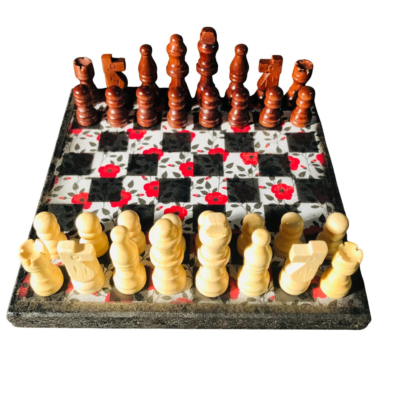 Scrapbook Chess Set - Red Rose