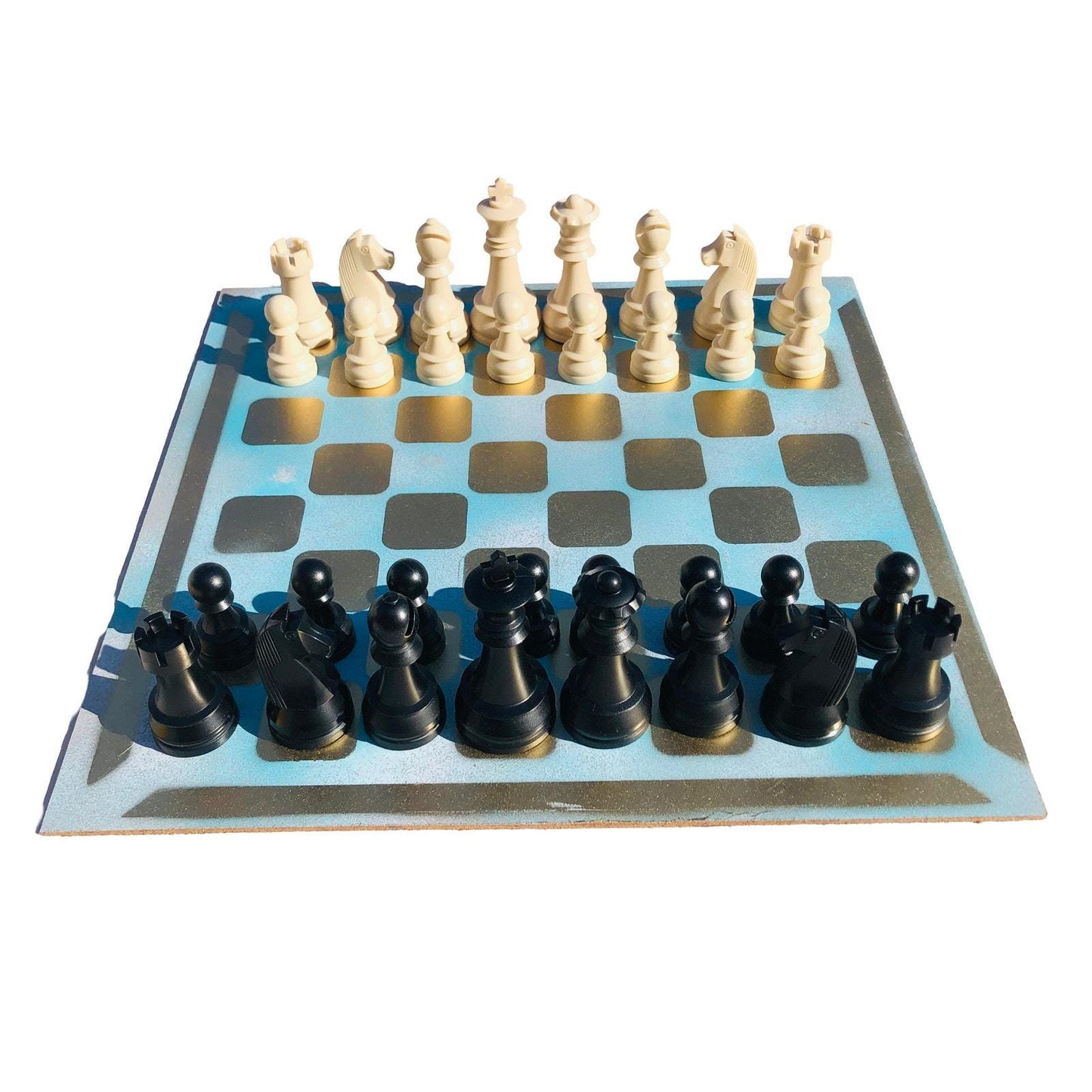 Large Chess Set - Golden Blue