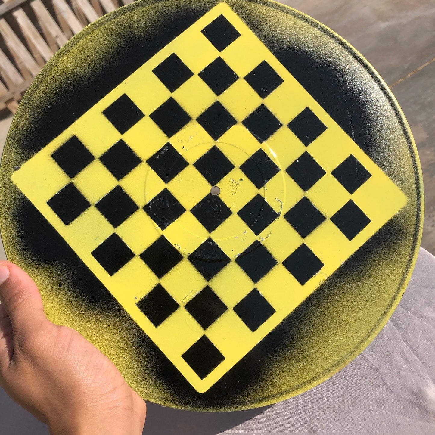 Vinyl Chess Set - Yellow Black Powder