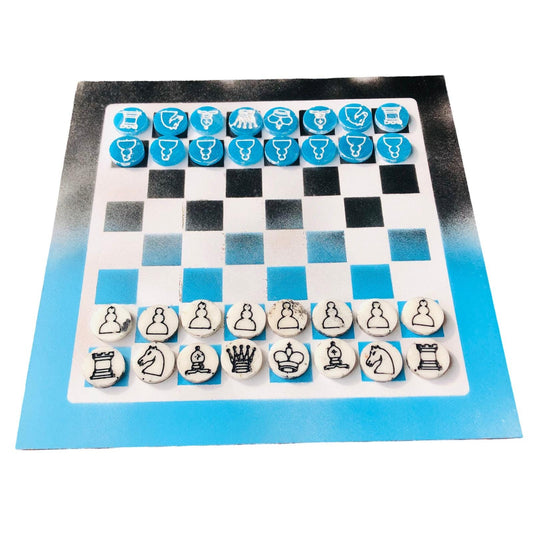 Chess Set - Blue Ice Black