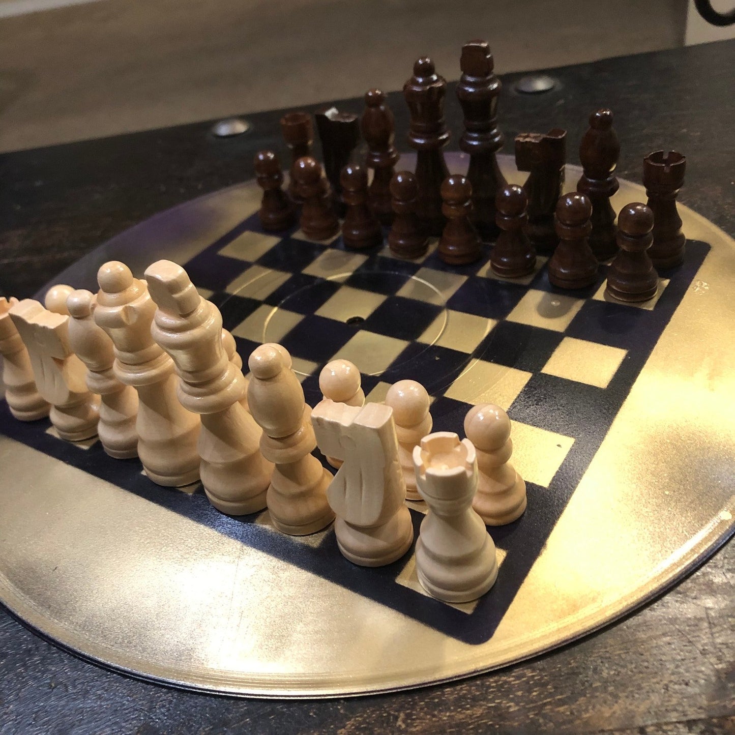 Vinyl Chess Set - Gold & Black