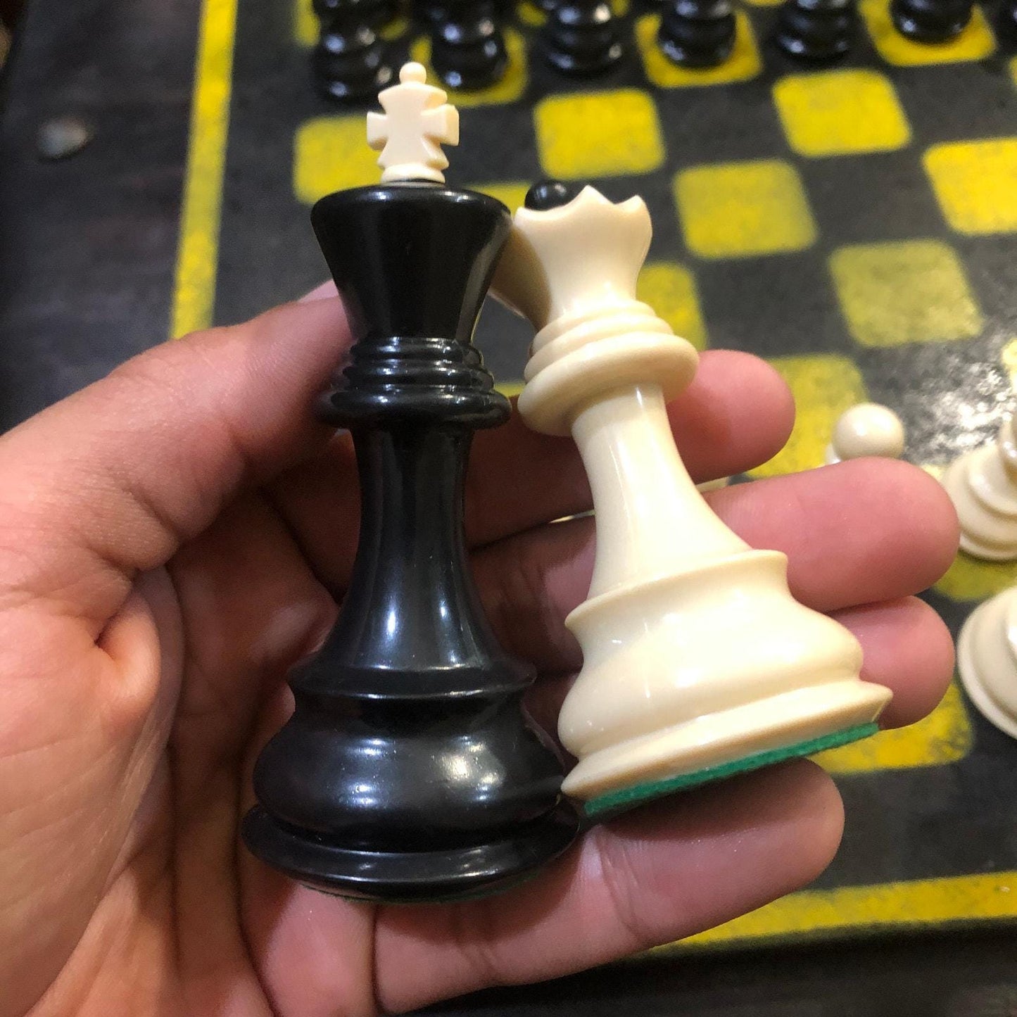 Large Chess Set - Black & Yellow