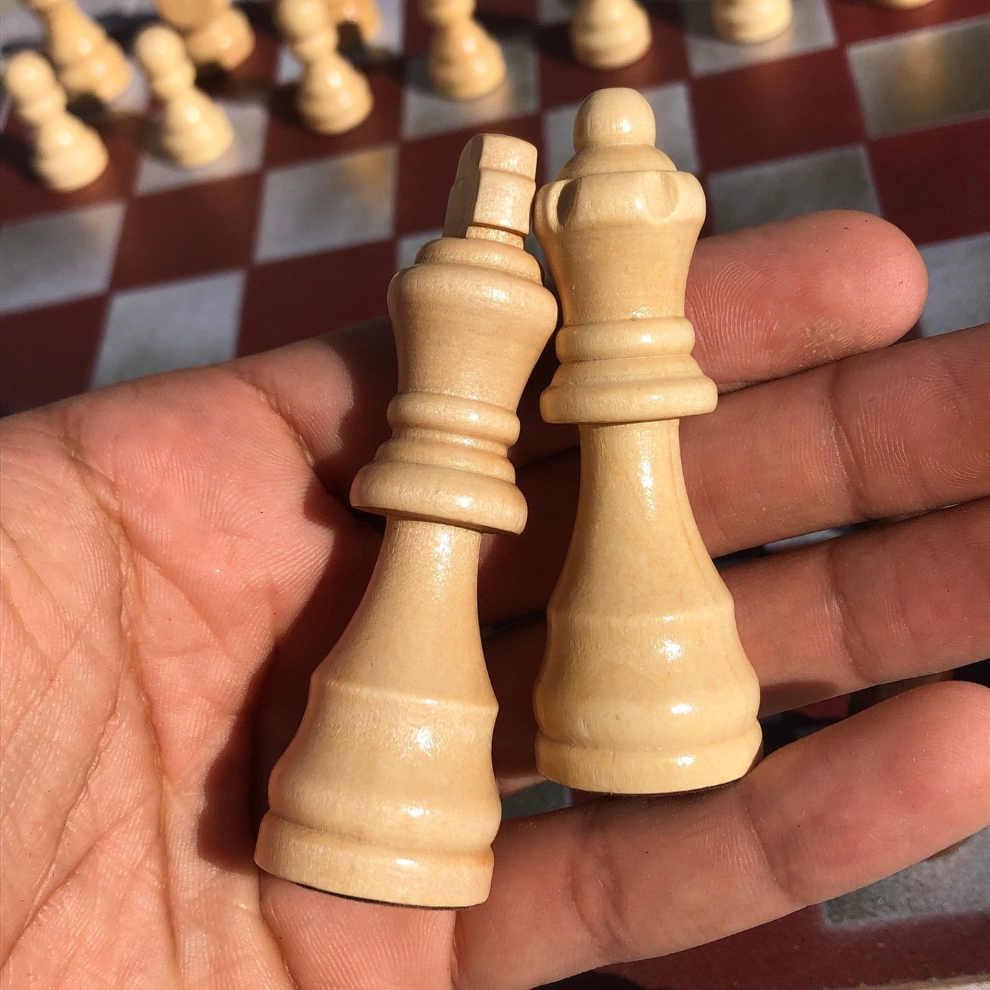 Chess Set - Red Golden Tan