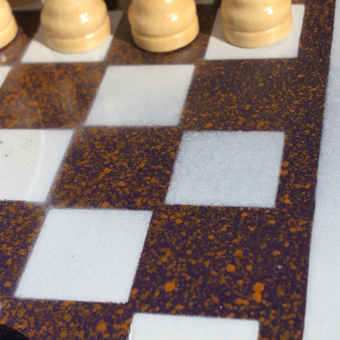 Vinyl Chess Set -  Brown Orange Drizzle