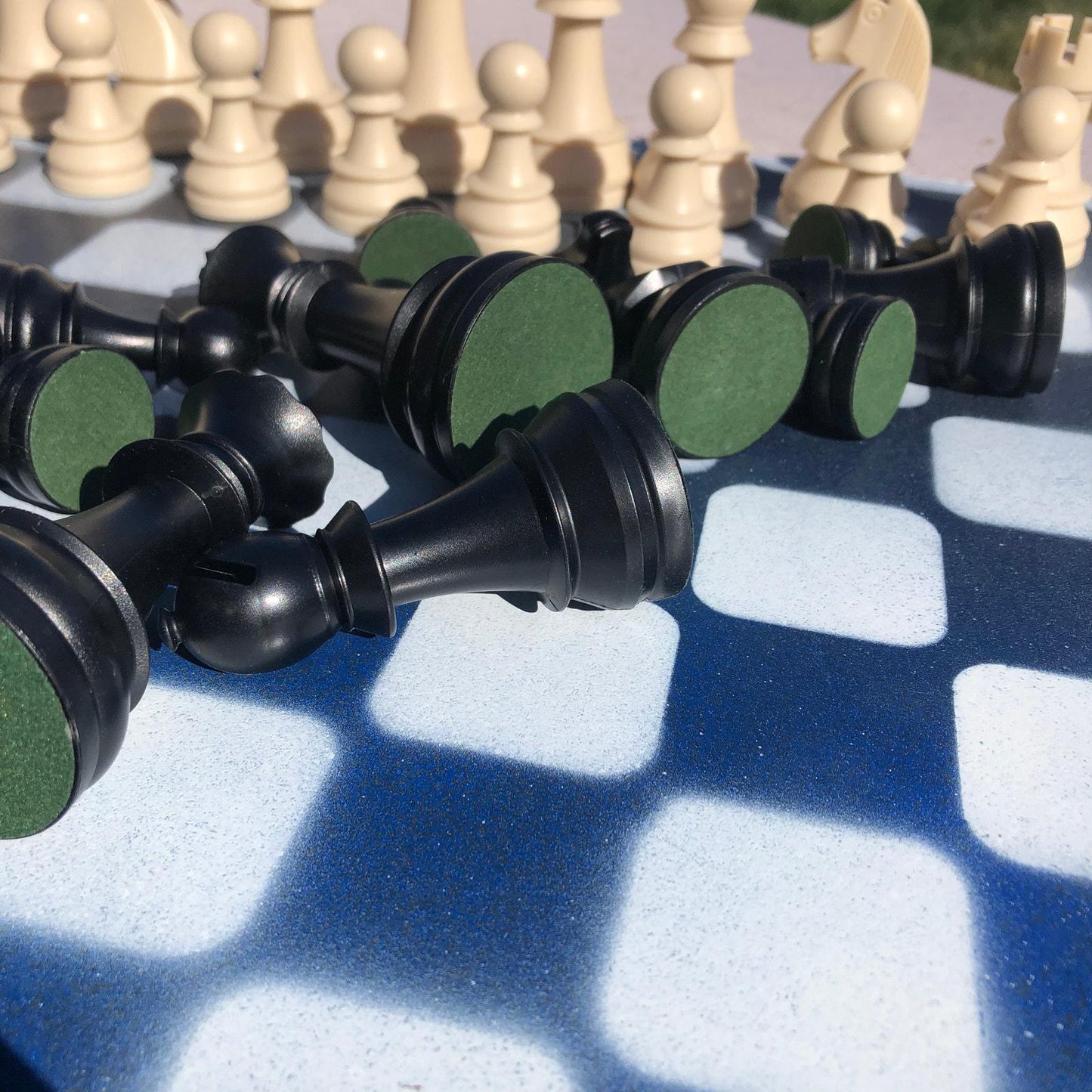 Large Chess Set - Half Blue Half Black