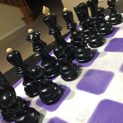 Large Painted Chess Set - White & Purple