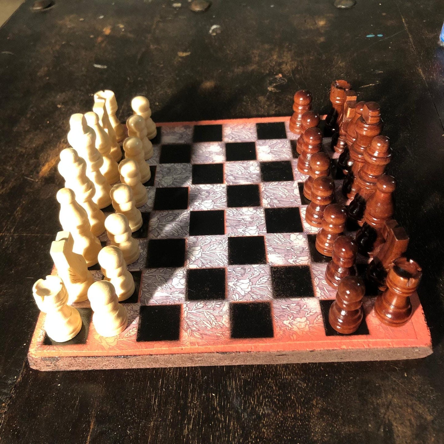 Scrapbook Chess Set - Peach Border