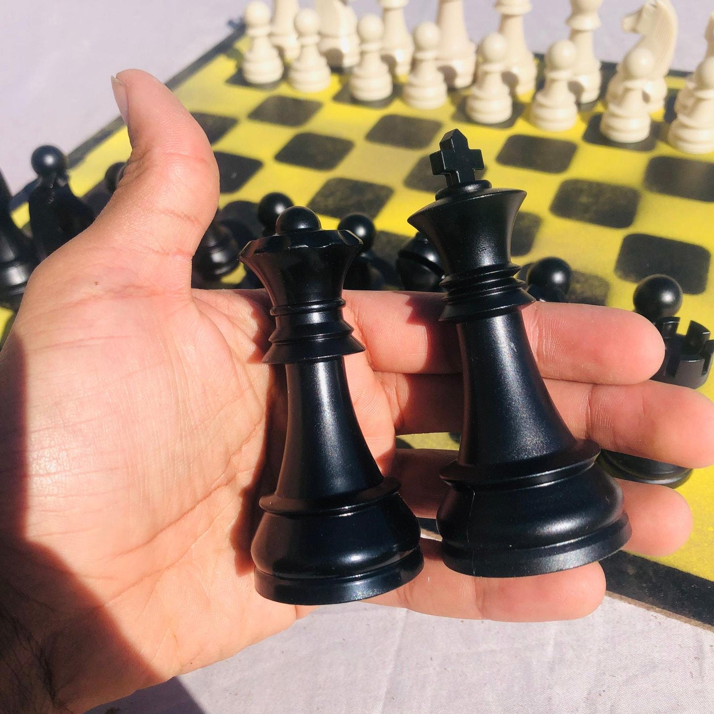 Large Chess Set - Yellow & Black