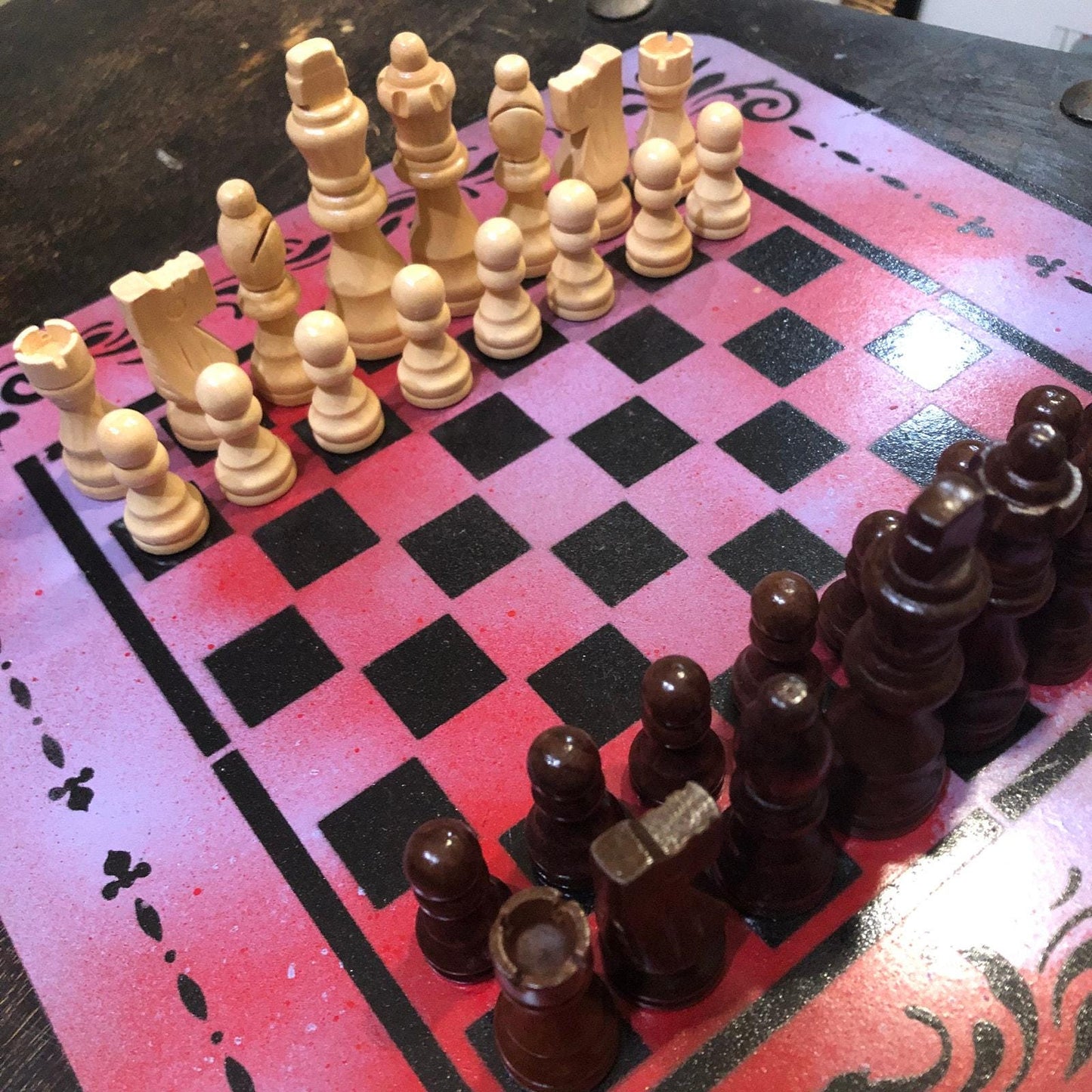 Chess Set - Purple Red Mix