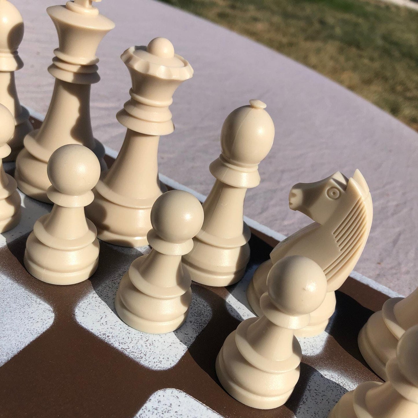 Large Chess Set - Brown & White