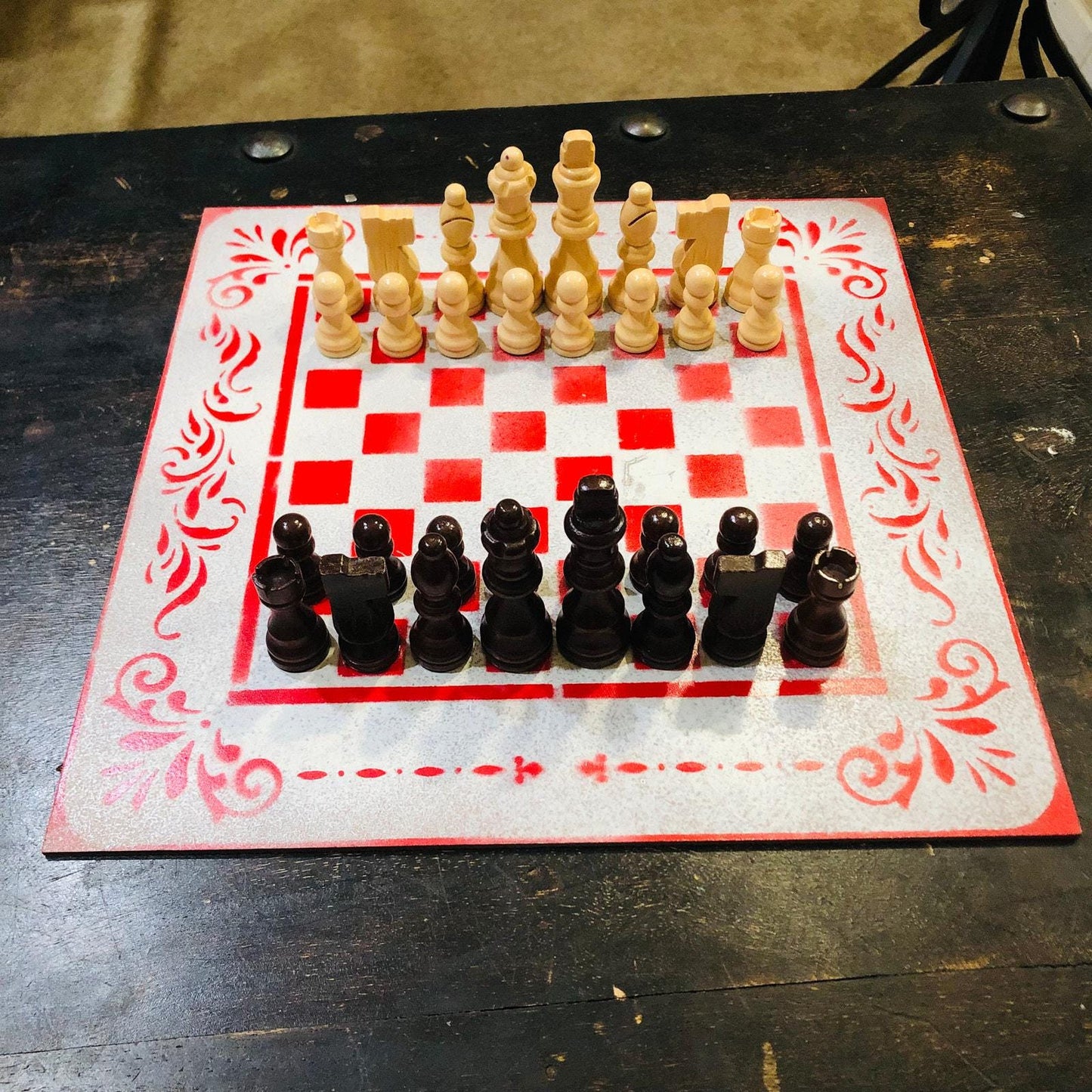 Chess Set - White & Red