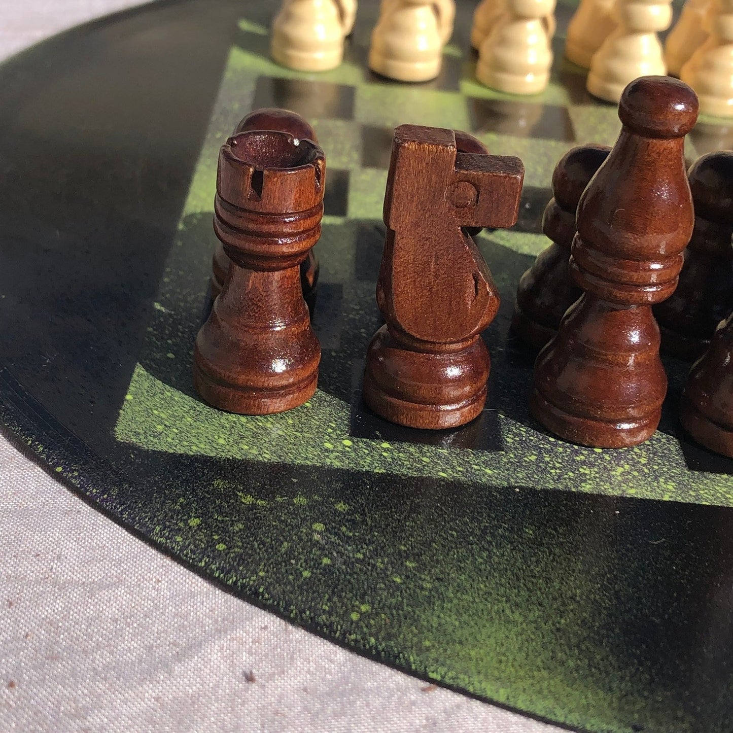 Vinyl Chess Set - Speckled Green