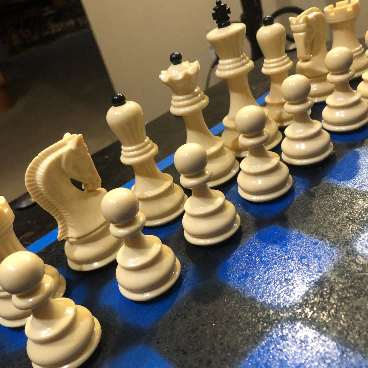 Large Chess Set - Blue & Black