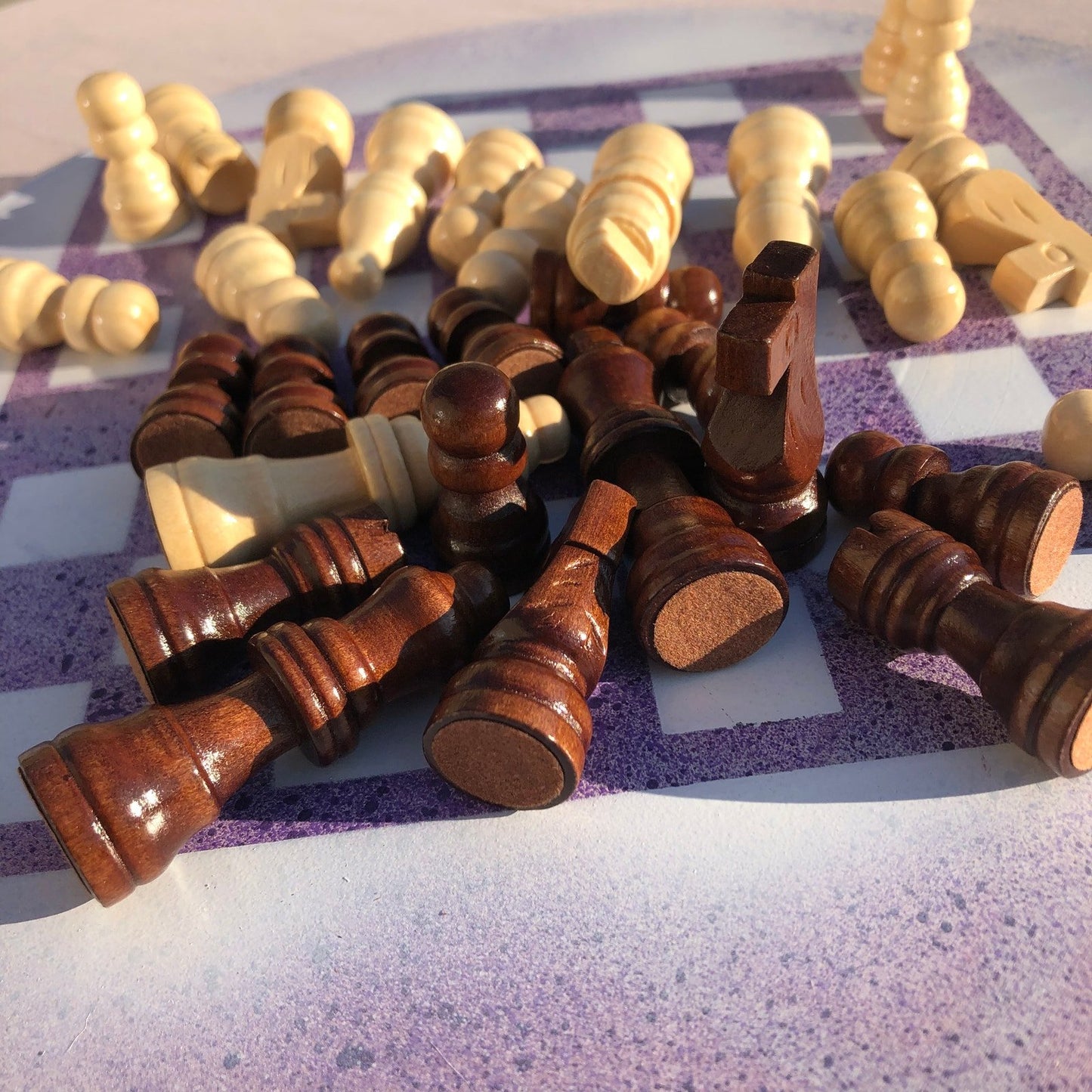 Vinyl Chess Set - Purple Blizzard