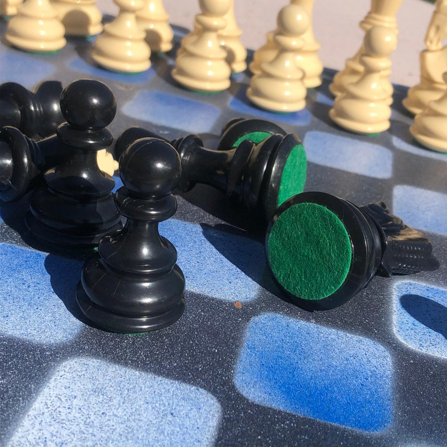 Large Chess Set - Blue & Black