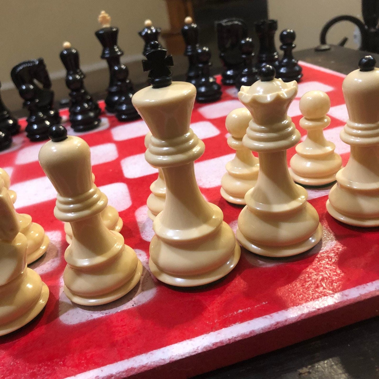 Large Chess Set - Red & White