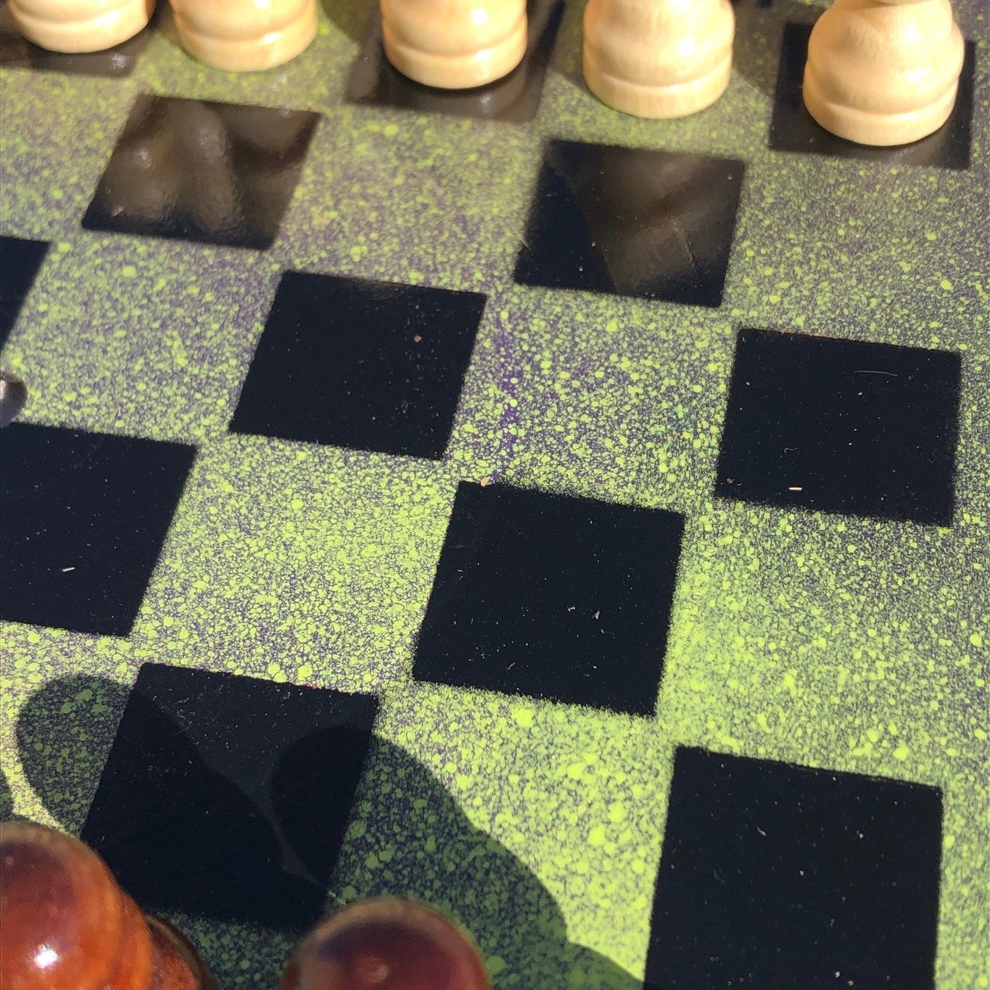 Vinyl Chess Set - Speckled Green