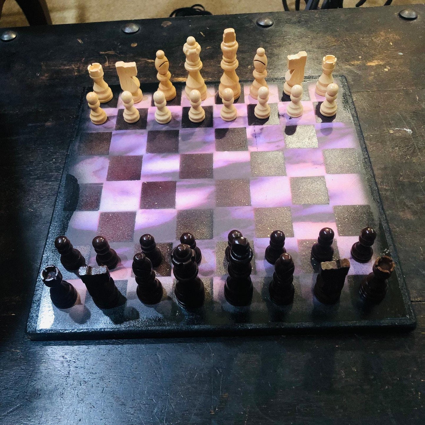 Scrapbook Chess Set - Purple Wave