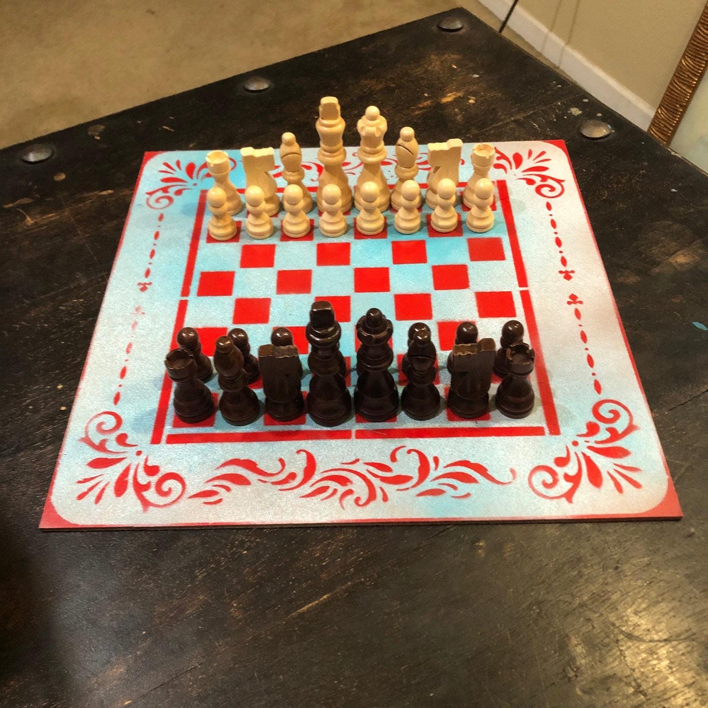 Chess Set - Blue Stained Snow