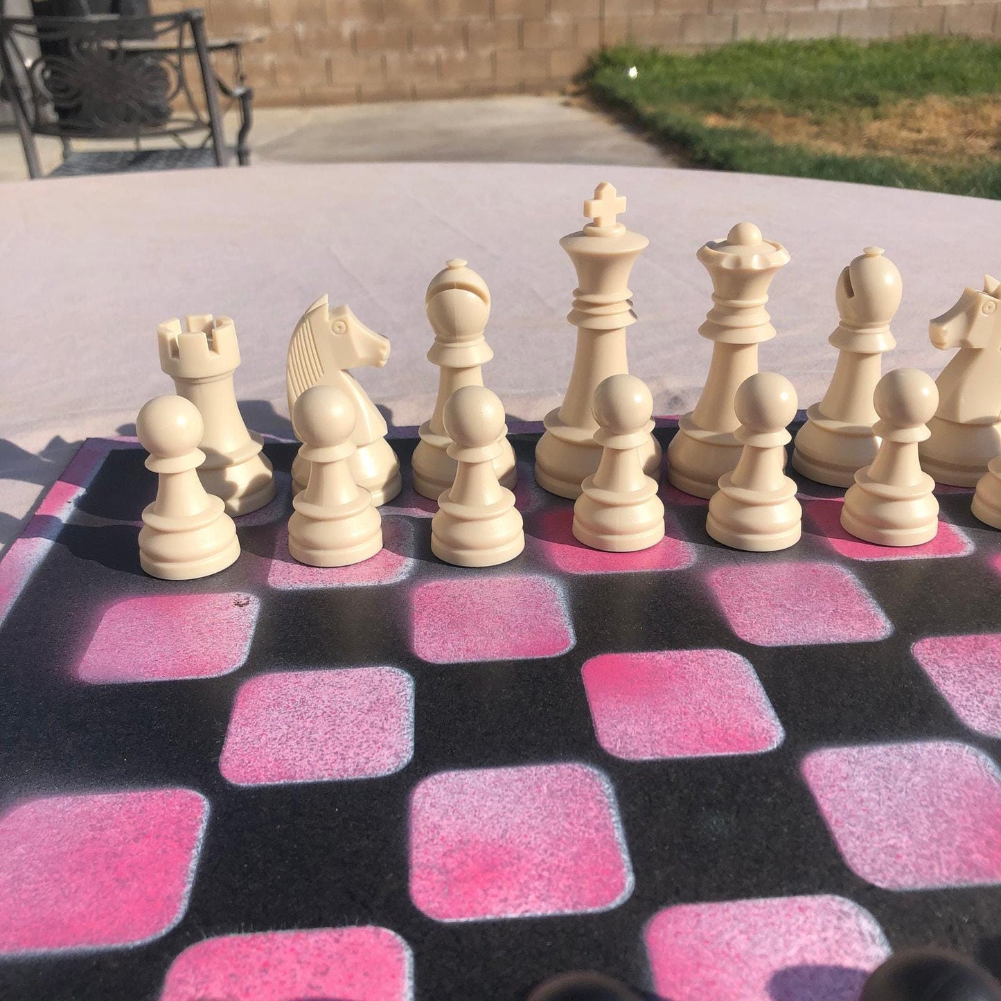 Large Chess Set - Pink & Black