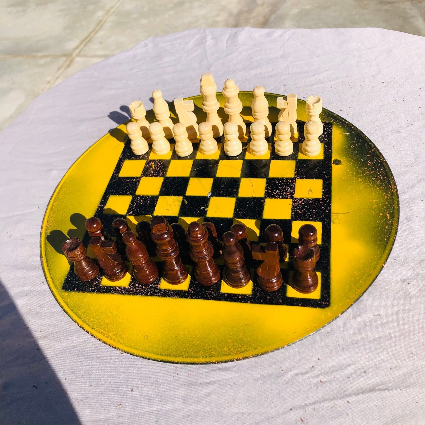 Vinyl Chess Set - Yellow Space