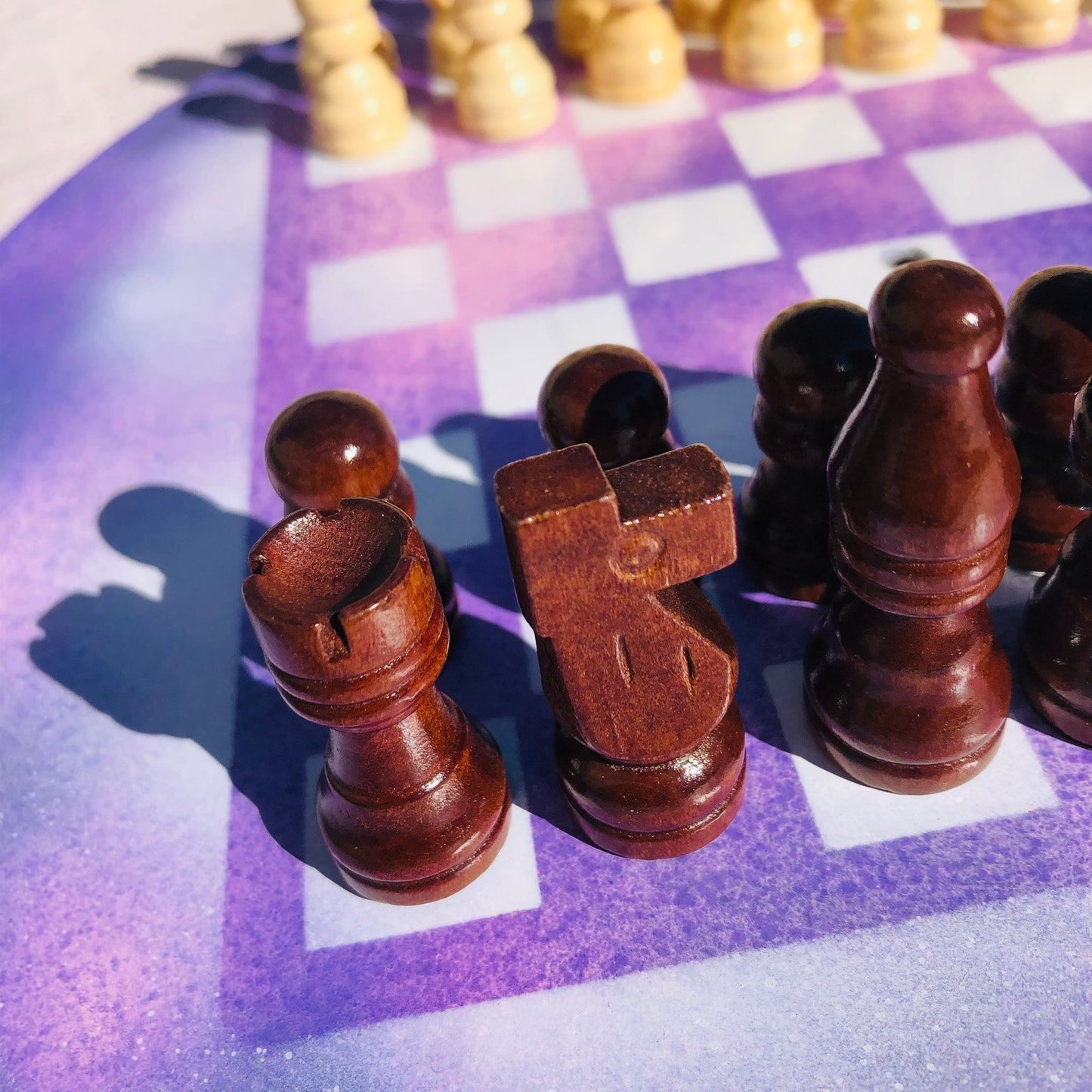 Vinyl Chess Set - Purple Snow