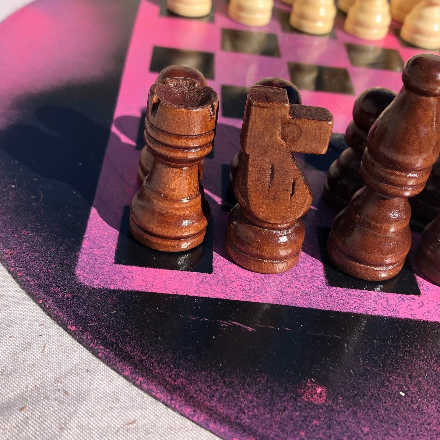 Vinyl Chess Set - Hot Pink