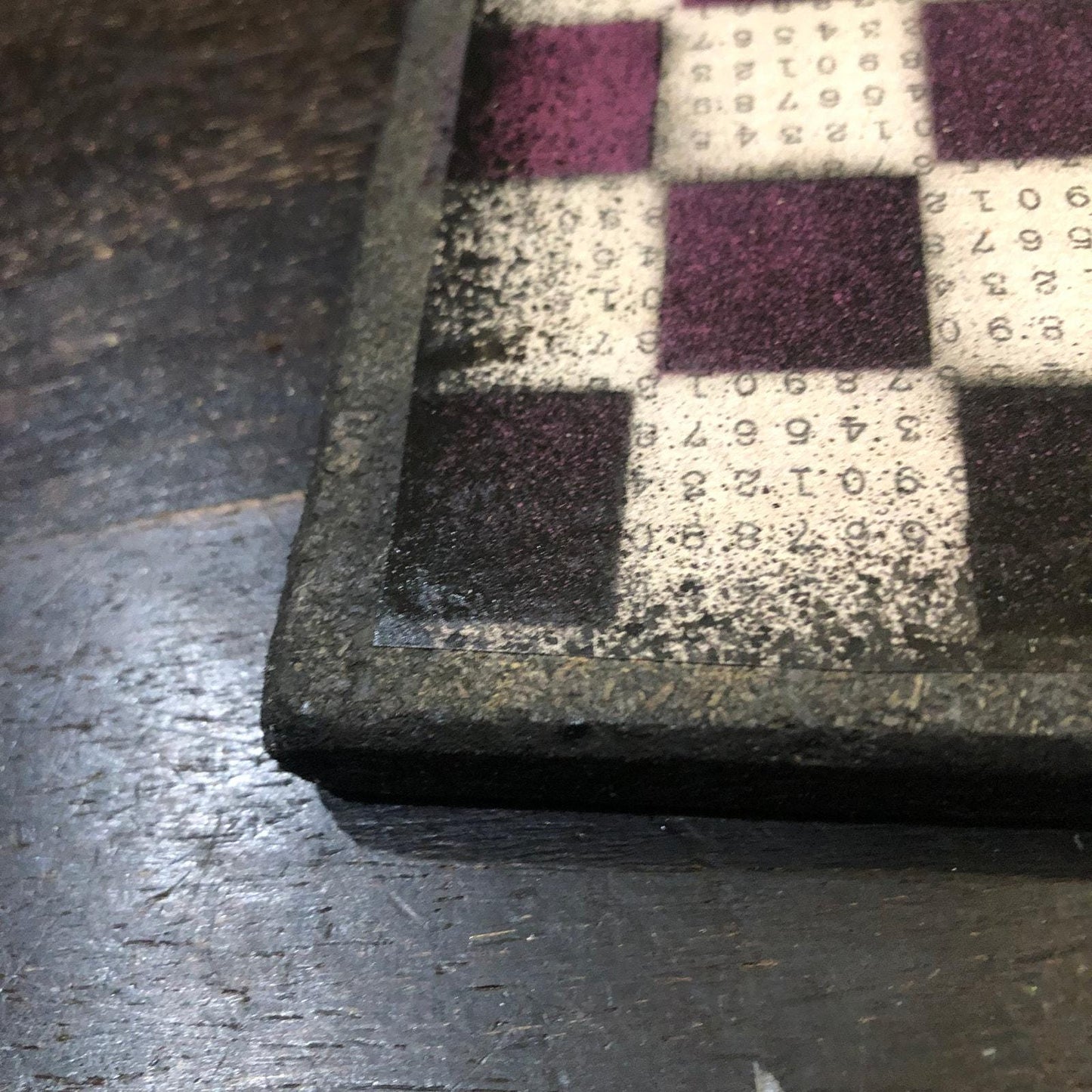 Scrapbook Chess Set - Purple Numbers (Resin Pieces)