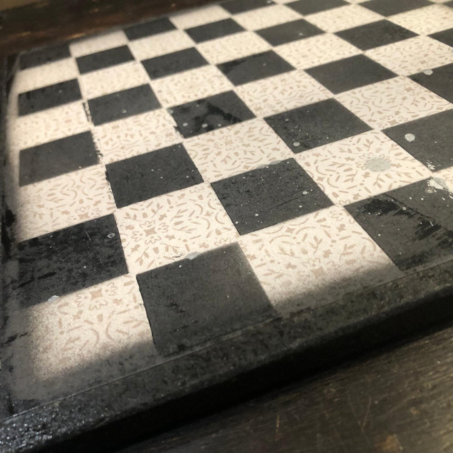 Scrapbook Chess Set - Cream & Black