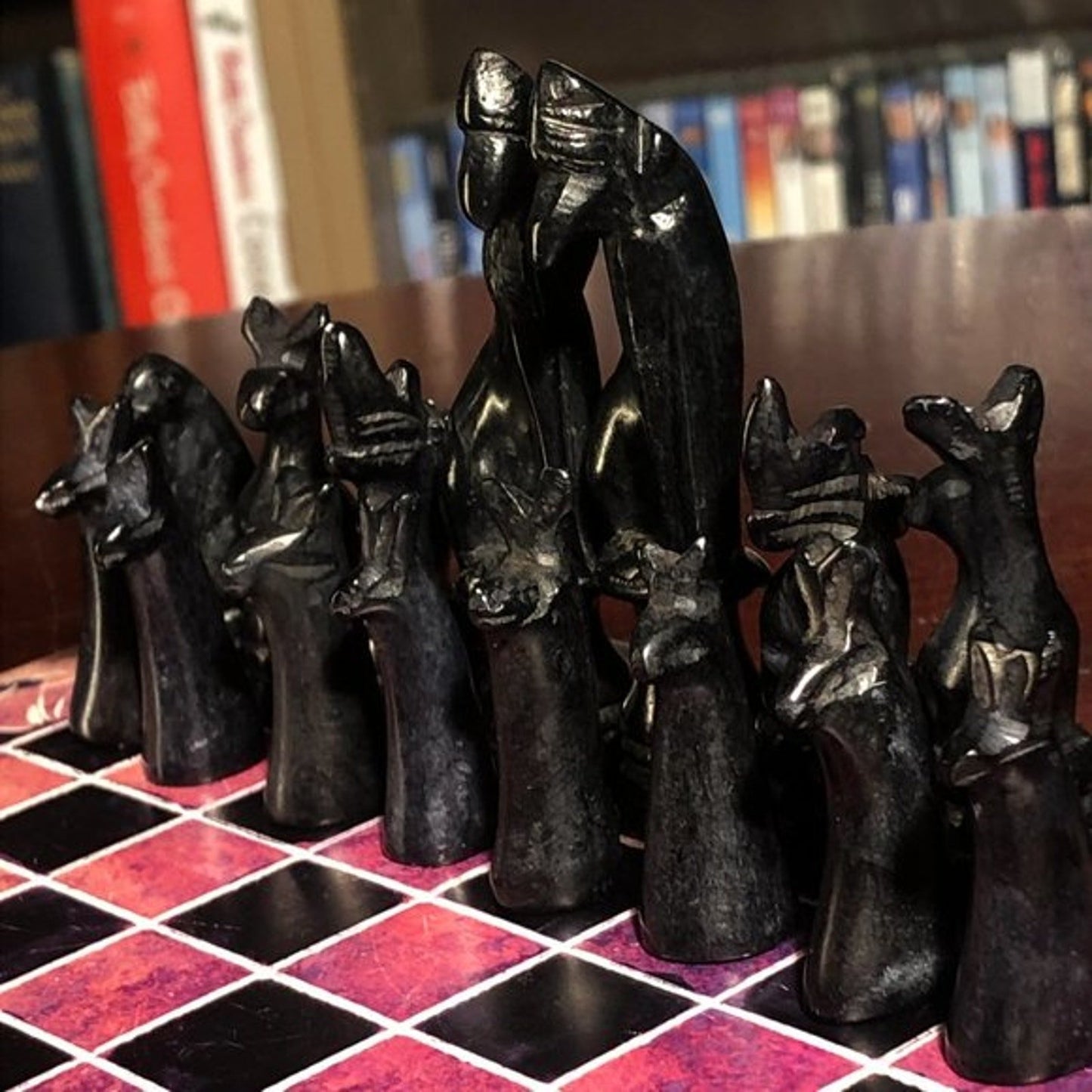 African Vintage Chess Set - Kenyan Chess Board