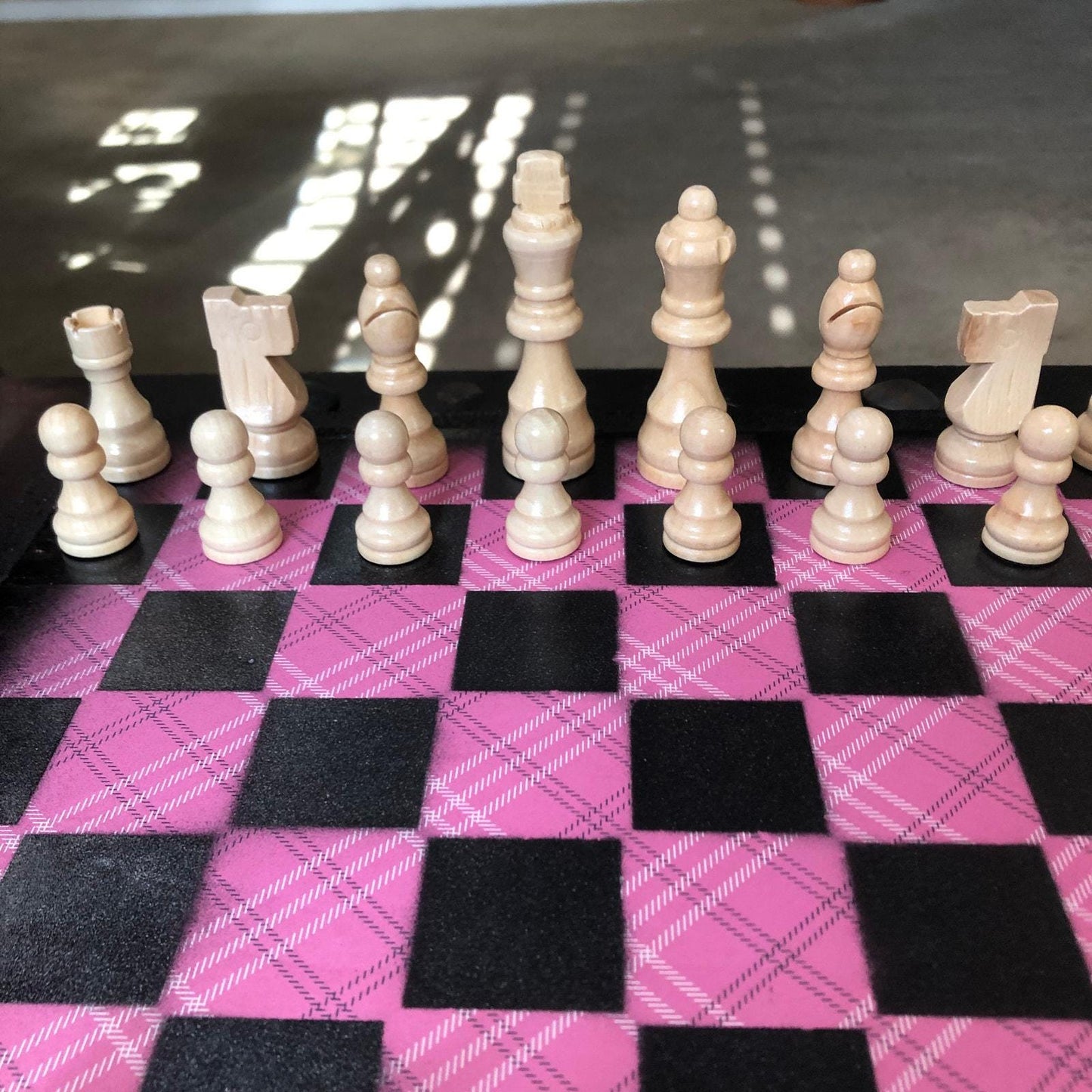 Scrapbook Chess Set - Pink Lines