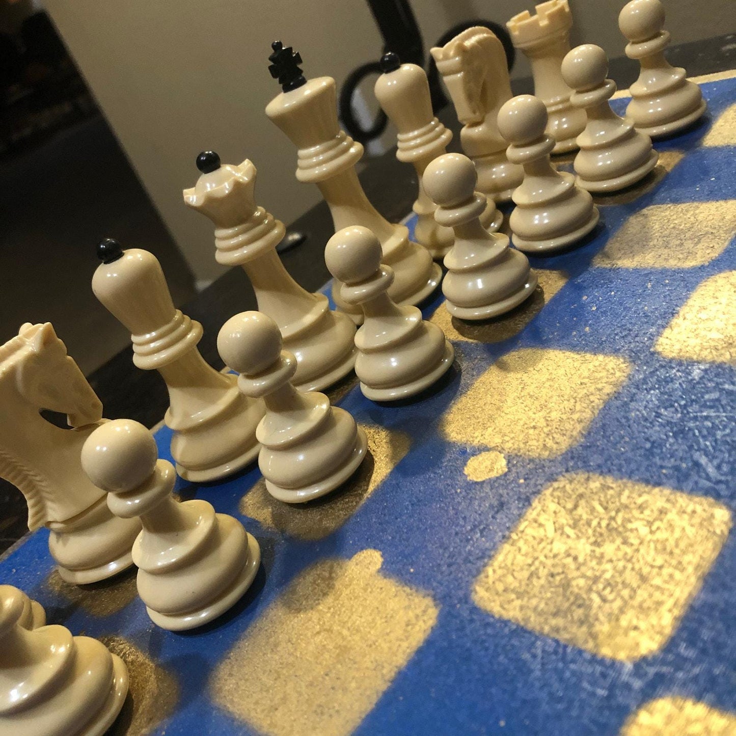 Large Chess Set - Blue & Gold