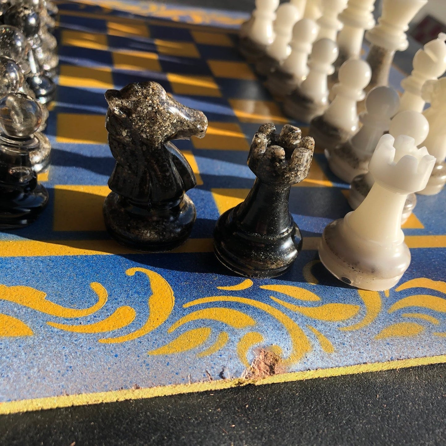 Chess Set - Blue & Yellow Royal