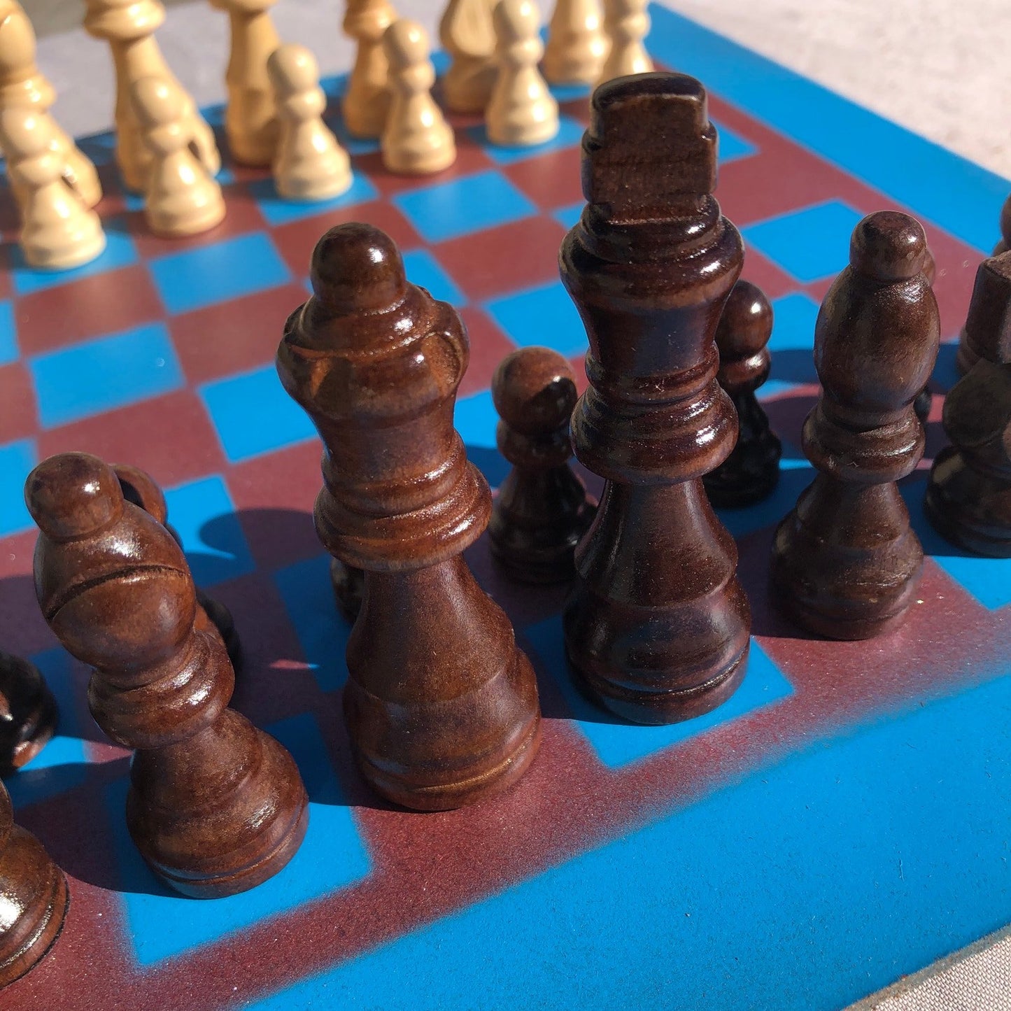 Chess Set - Blue Bronze