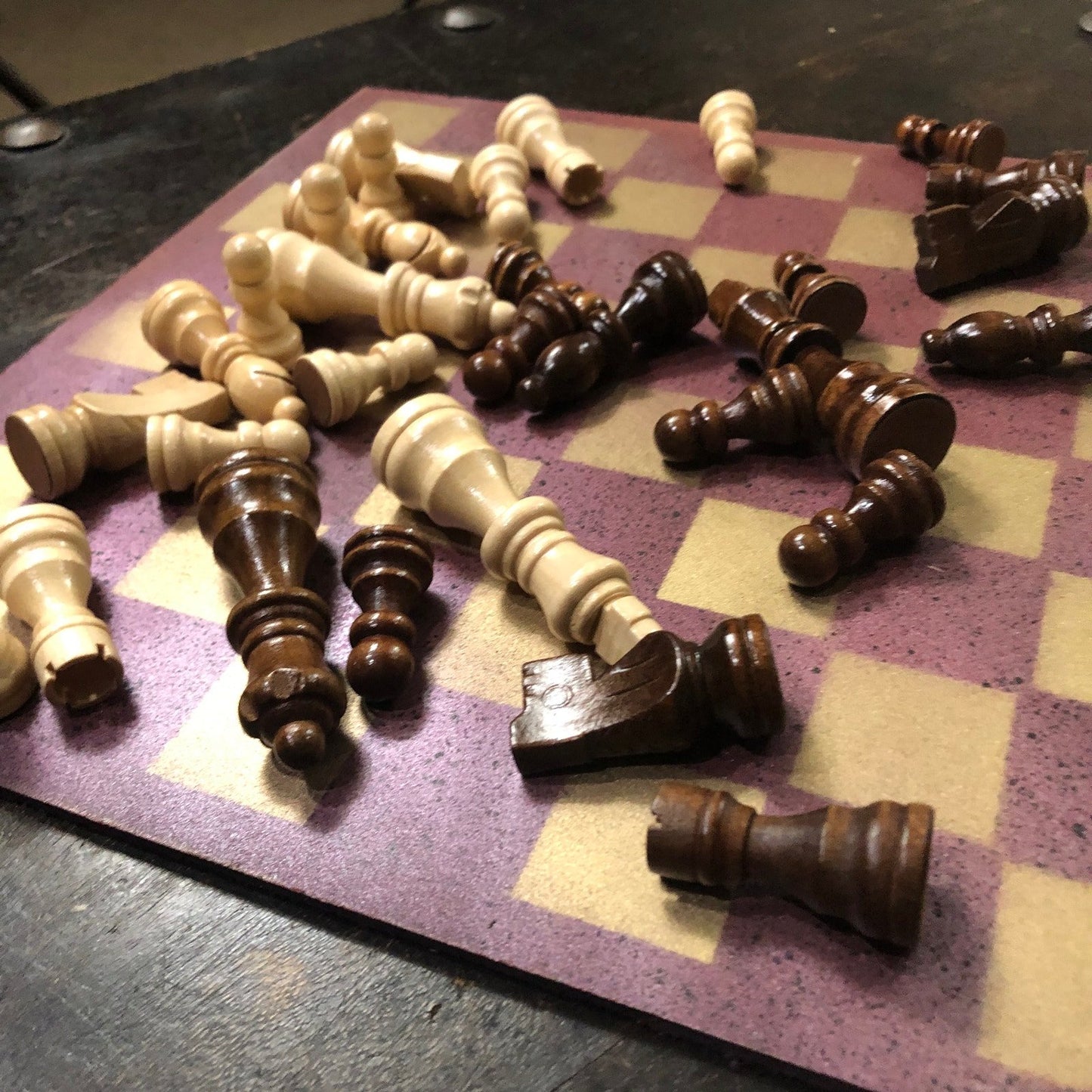 Painted Chess Set - Violet Gold