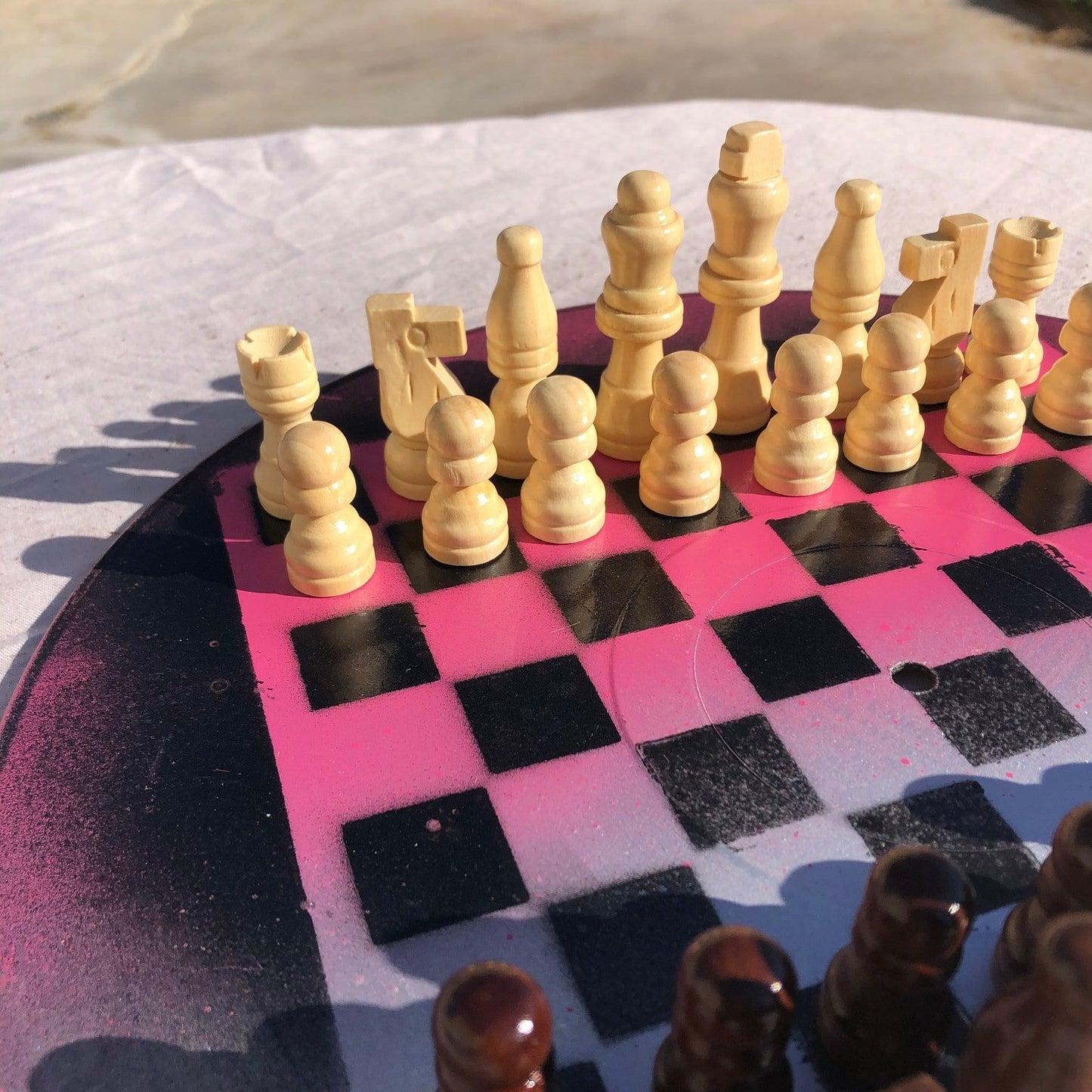 Vinyl Chess Set - Pink Chrome