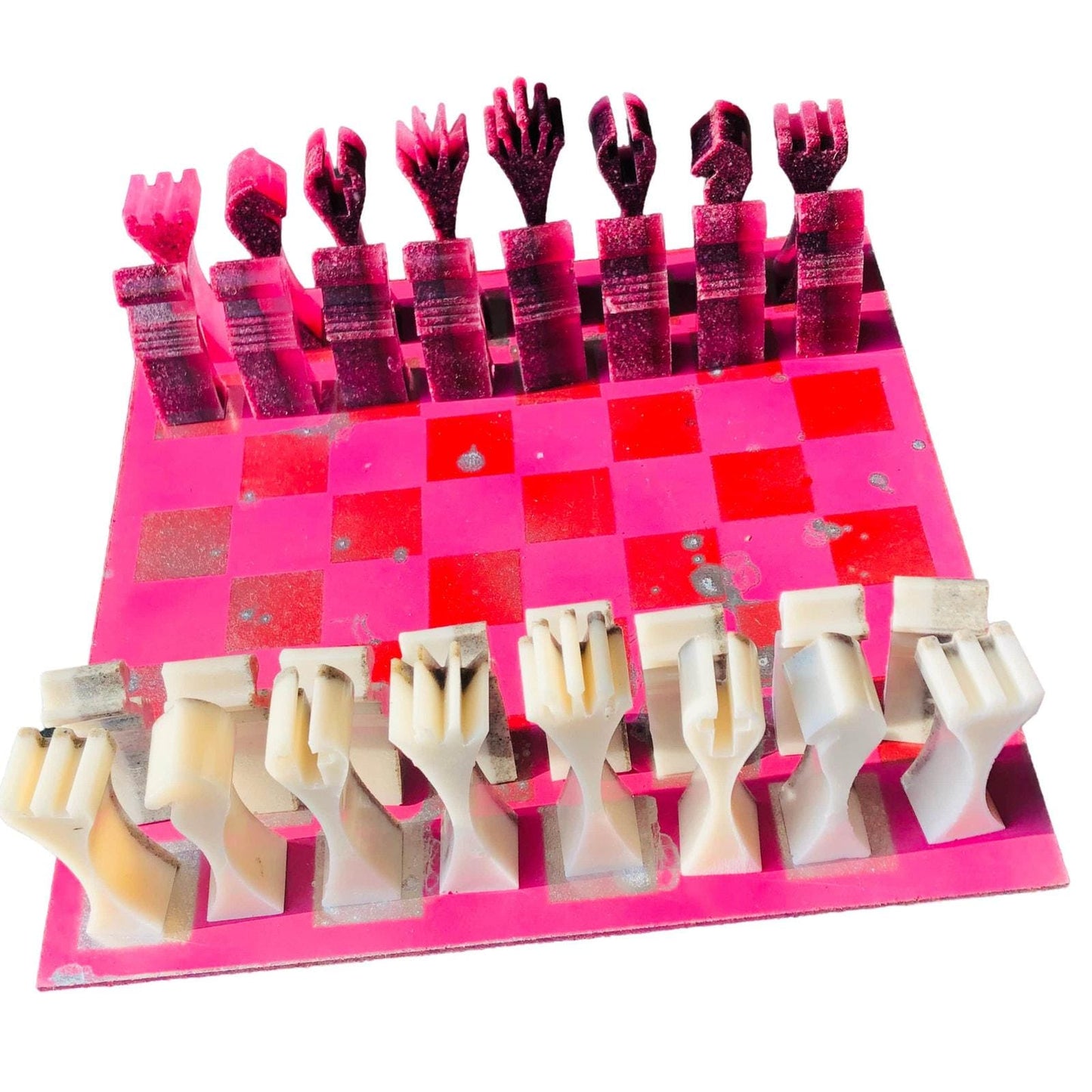 Chess Set - Pink/Red & White