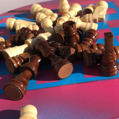 Vinyl Chess Set - Pink Berry