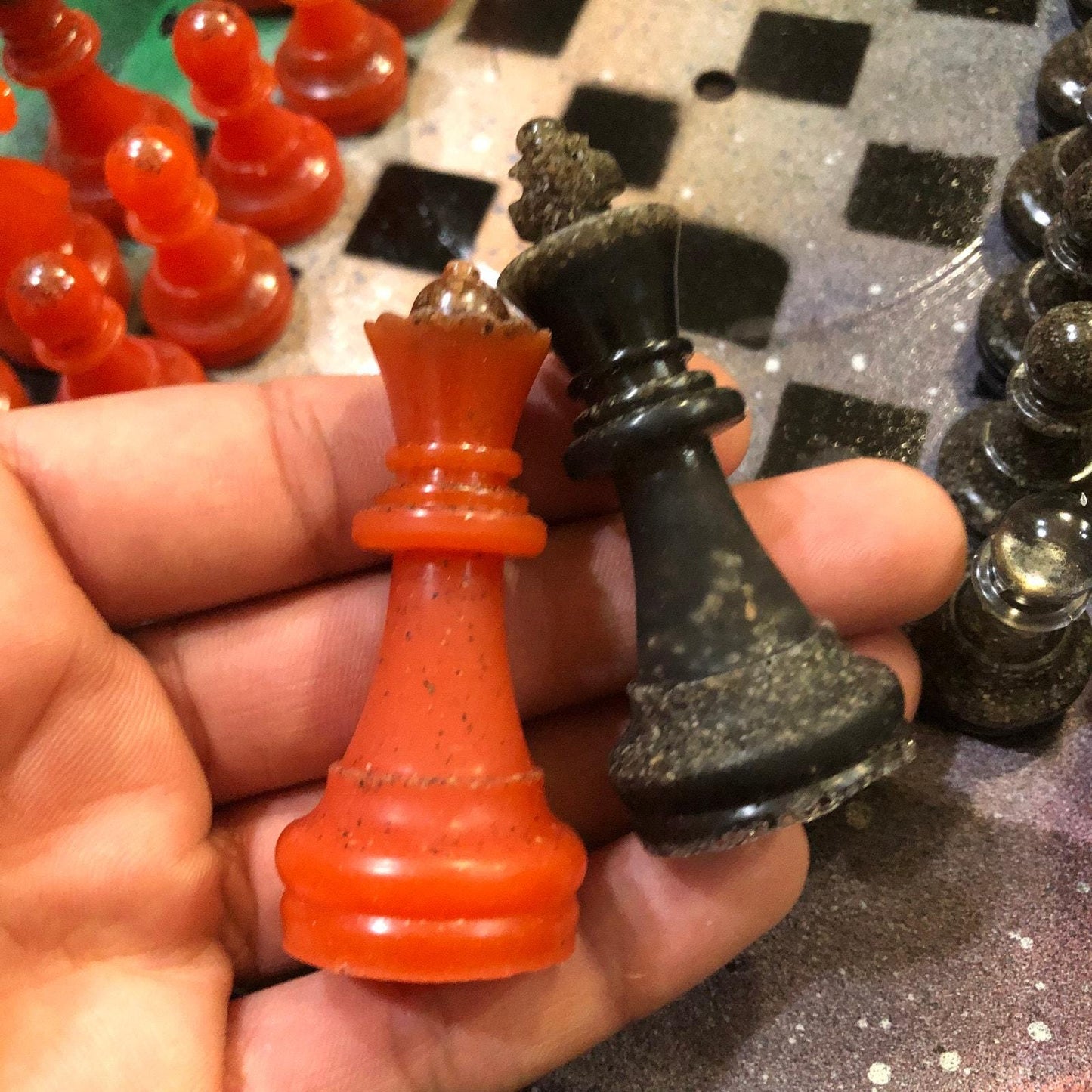 Vinyl Chess Set -Forest Gold (Resin Pieces)