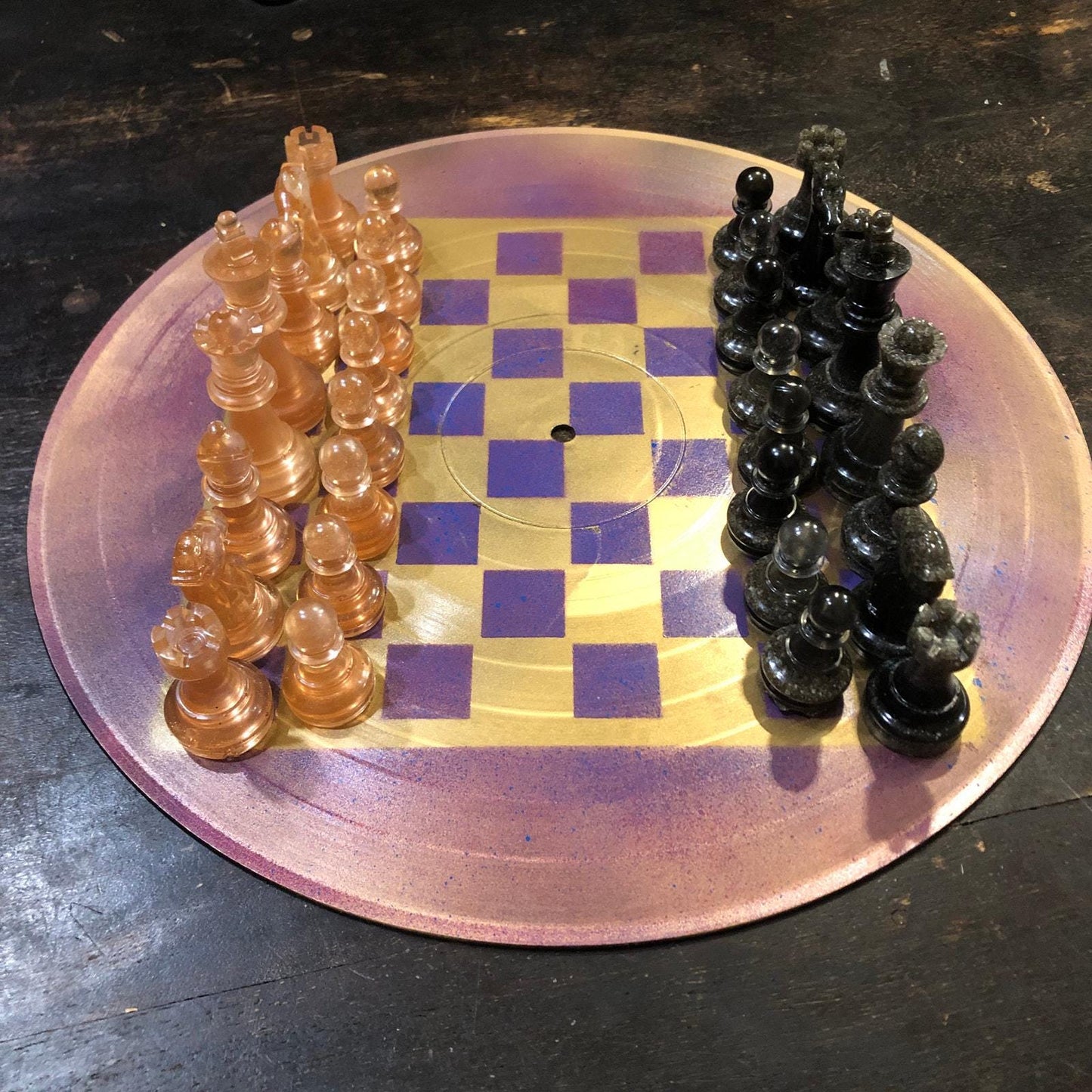 Vinyl Chess Set - Purple & Gold (Resin Pieces)