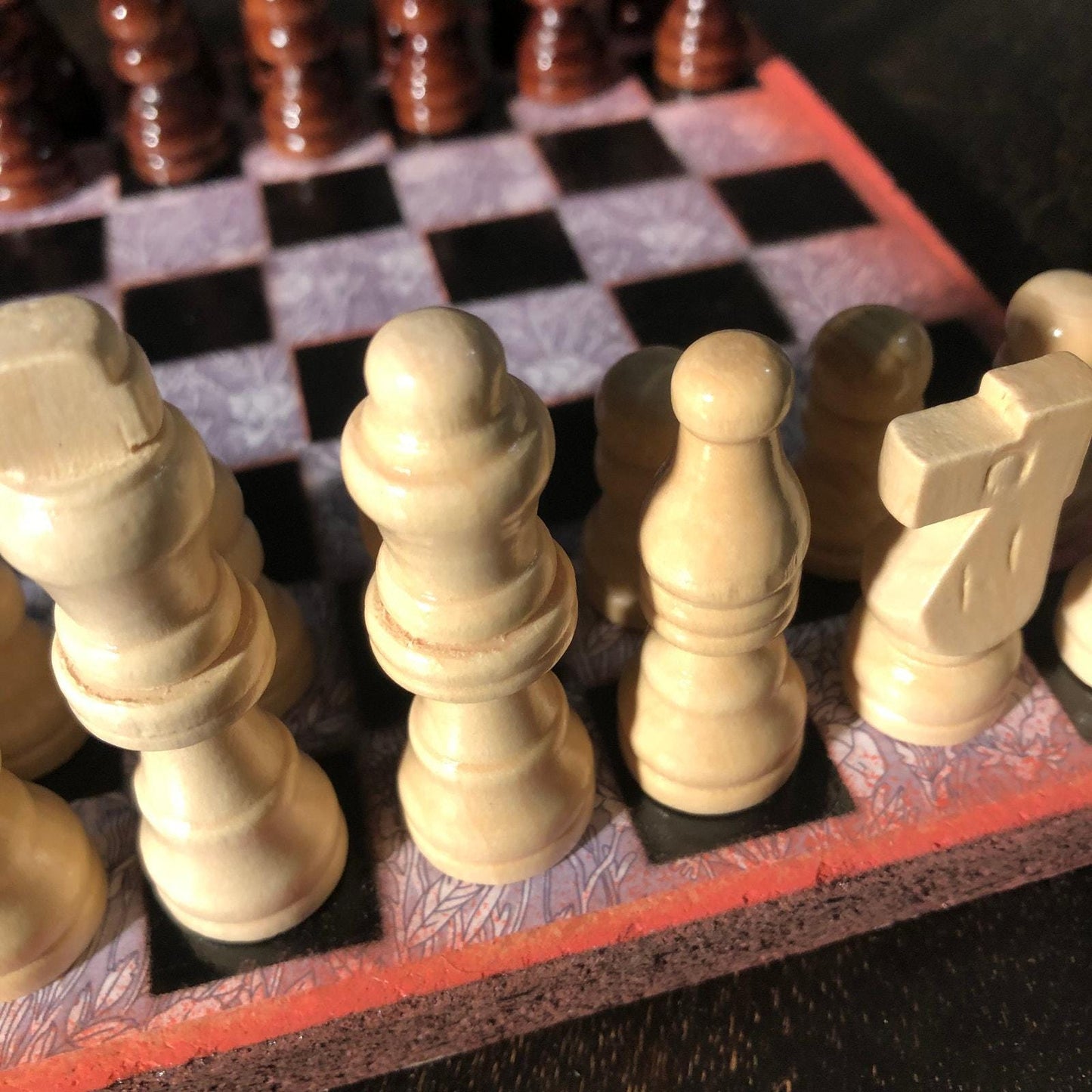 Scrapbook Chess Set - Peach Border