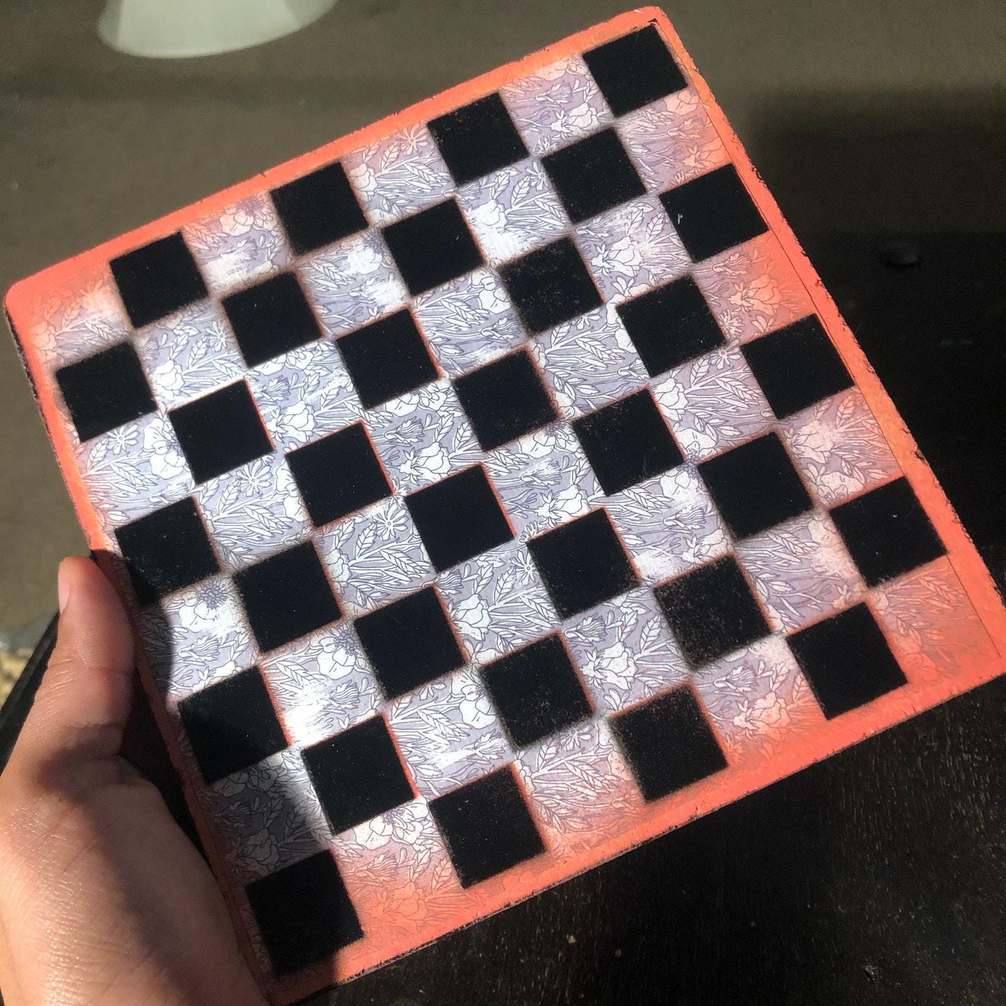 Scrapbook Chess Set - Peach Border