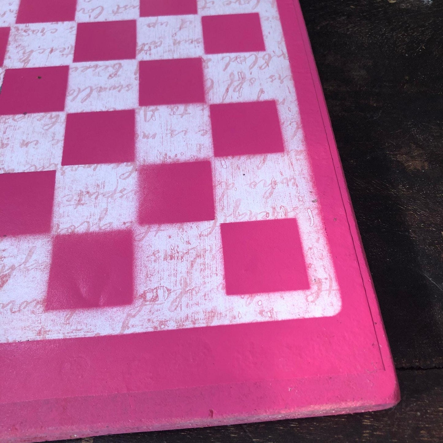 Scrapbook Chess Set - Pink Cursive