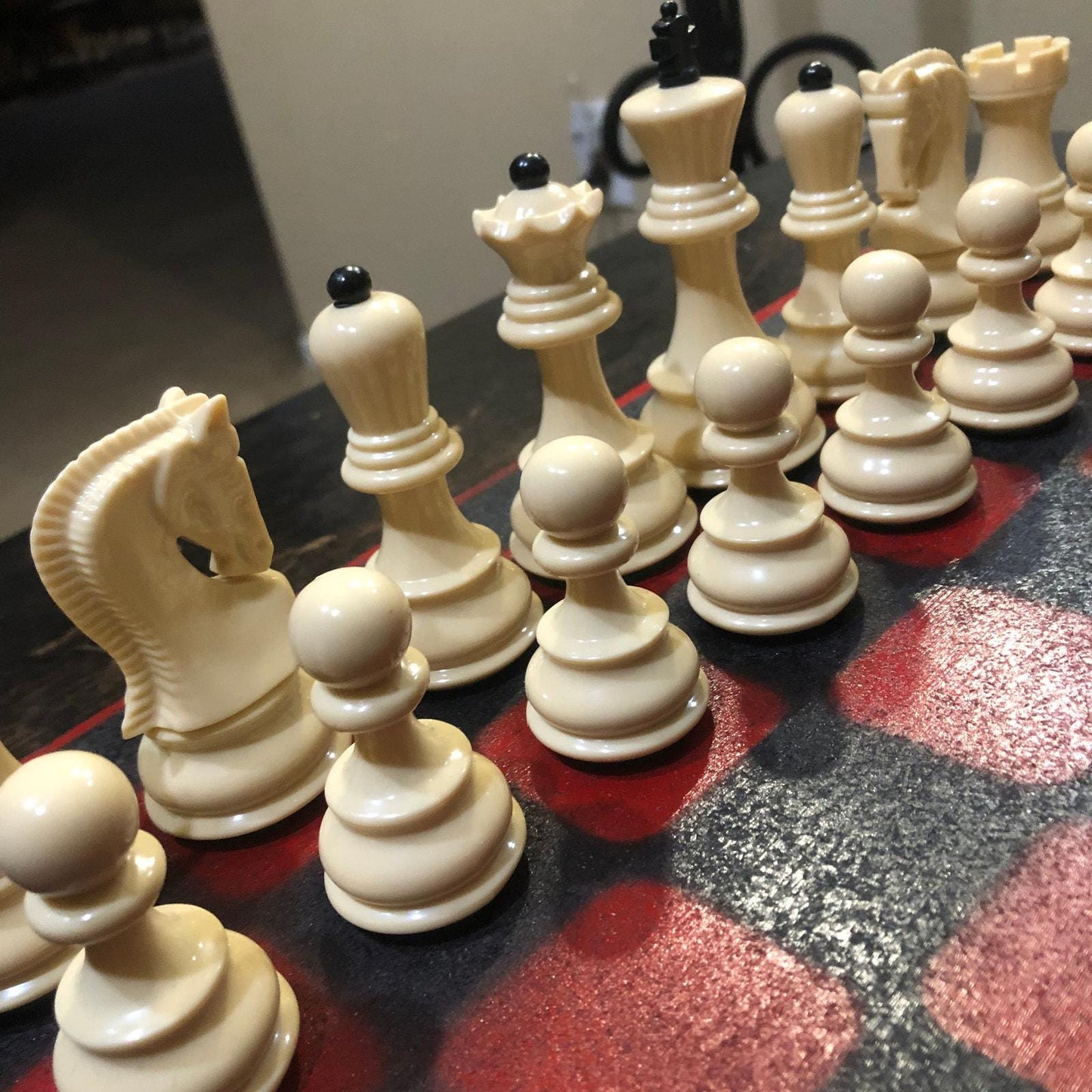 Large Chess Set - Red & Black