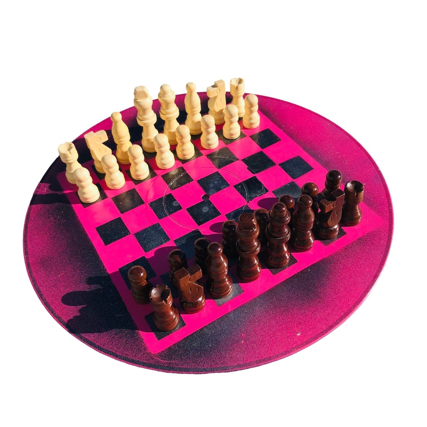 Vinyl Chess Set - Hot Pink