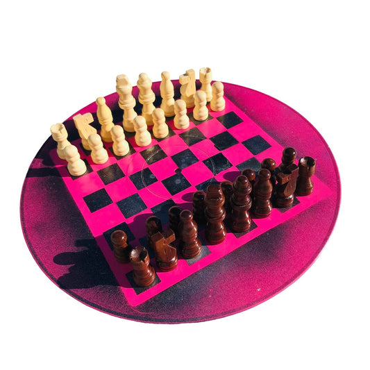 Vinyl Chess Set - Hot Pink