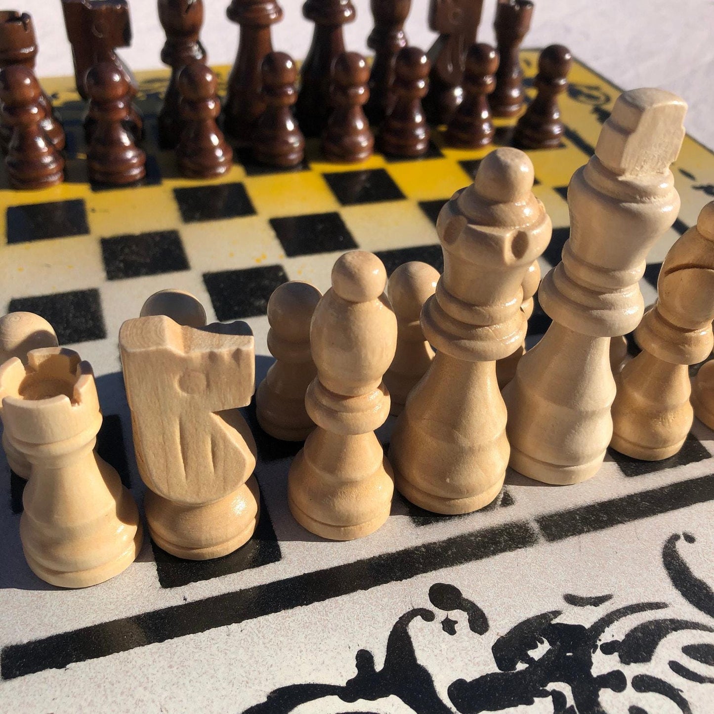 Chess Set - Yellow Cream Royal