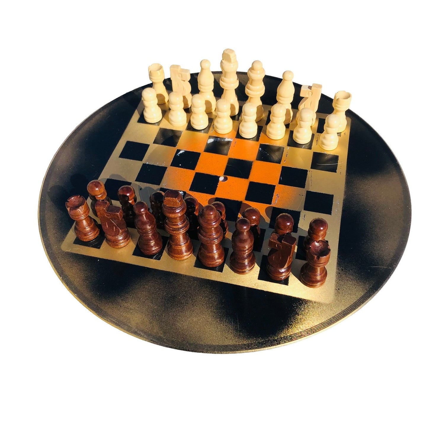 Vinyl Chess Set - Golden Orange