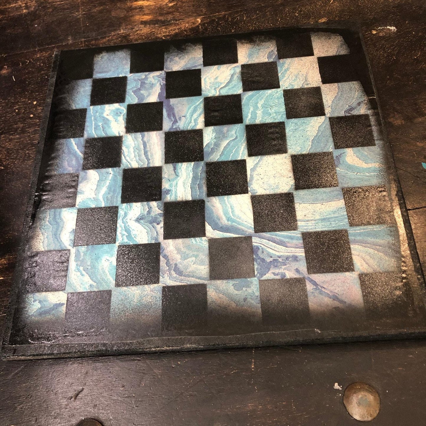 Scrapbook Chess Set - Blue Swirl