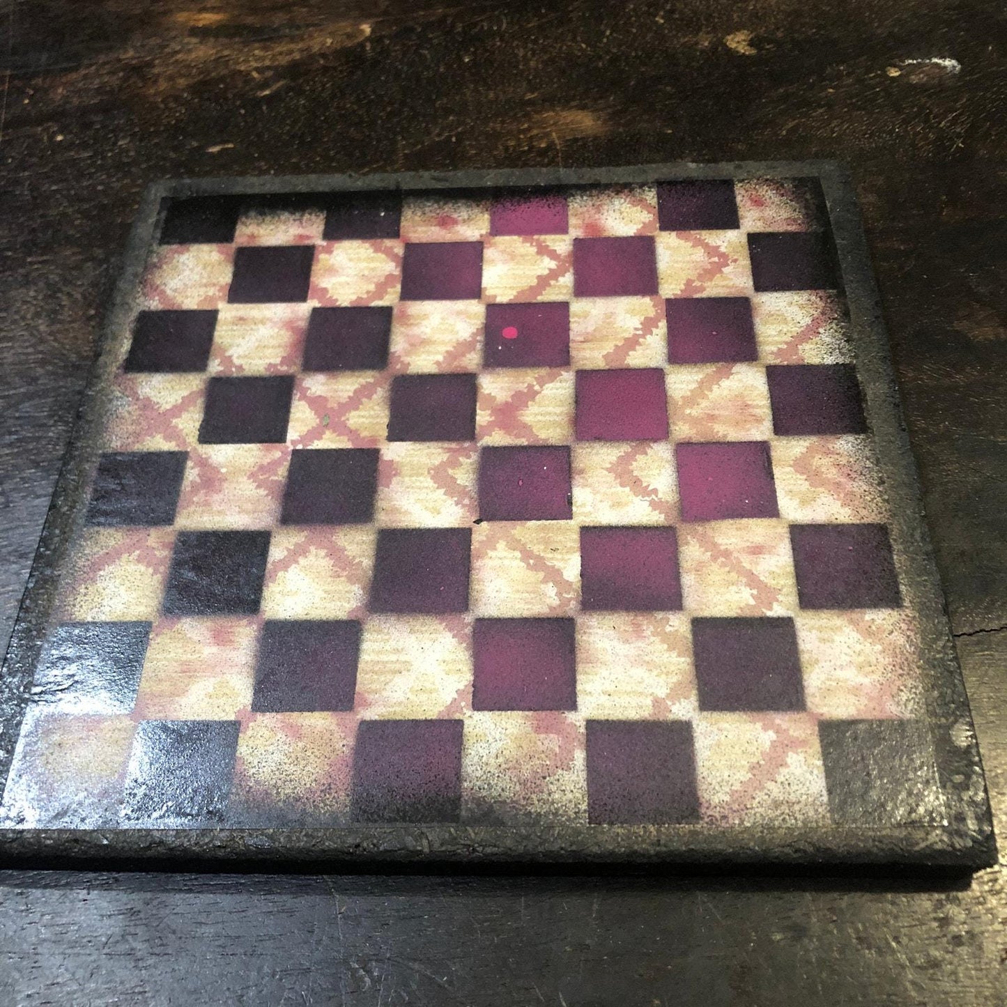 Scrapbook Chess Set - Purple Basket Pattern